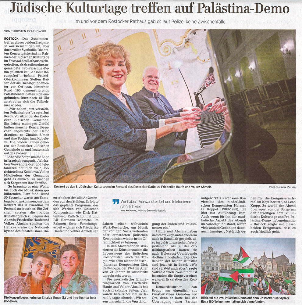 OZ, 24.10.23, S.12, Jüdische Kulturtage treffen auf Palästina-Demo, Thorsten Czarkowski