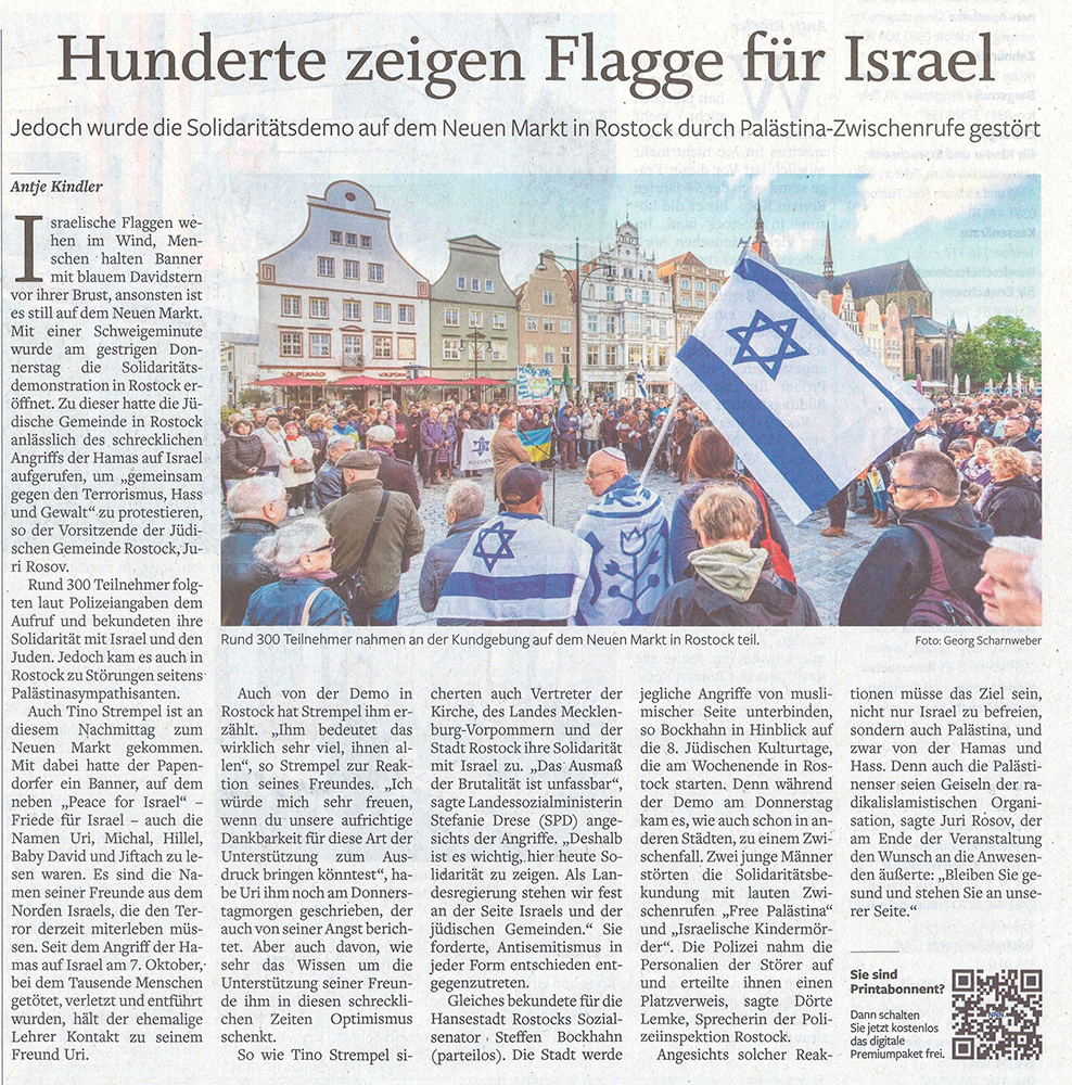 NNN, 13.10.23, S.7, Antje Kindler, Hunderte zeigen Flagge für Israel